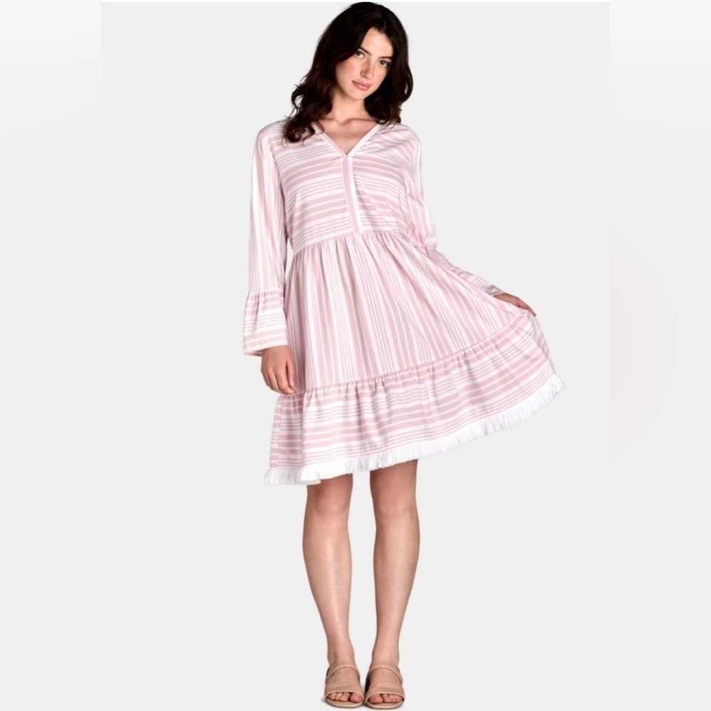 Pink Striped Women’s Time and Tru Dress XS NWT